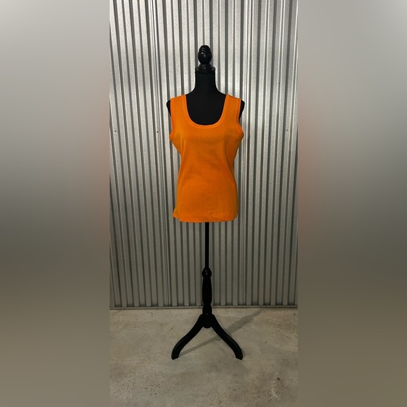 Women’s Misook Orange Designer Acrylic Polyester Sleeveless Top Size Medium - Picture 1 of 6